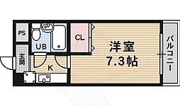 ハウスセゾンビル 1Kの間取図画像