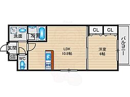ルーカス 1LDKの間取図画像