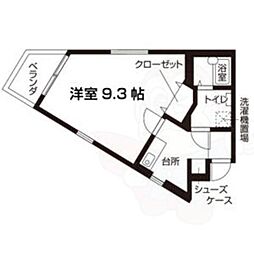 紫明フラッツ ワンルームの間取図画像