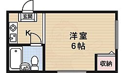 ヴィラ吉祥院 1Kの間取図画像