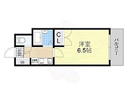 ピラーズ御所西 1Kの間取図画像