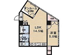 グランコルベール西院 1SLDKの間取図画像