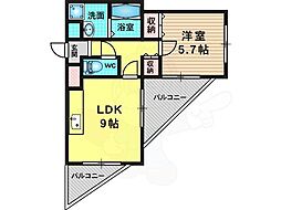 ブルグ清涼 1LDKの間取図画像