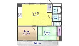 東和ハイツ本館 2LDKの間取図画像