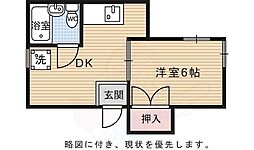 五十川ビル 1DKの間取図画像