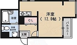 エリーフラッツ西ノ京 1Kの間取図画像
