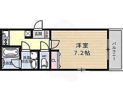 ベラジオ京都西院ウエストシティ 1Kの間取図画像