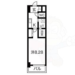 ファーストコート五条新町 1Kの間取図画像