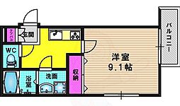 シャルレ1番館 1Kの間取図画像