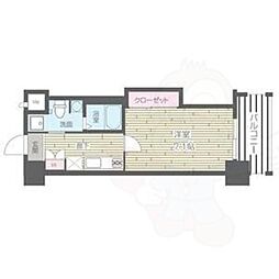 HF四条河原町レジデンス 1Kの間取図画像