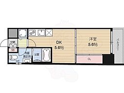 アクアプレイス京都洛南 1DKの間取図画像