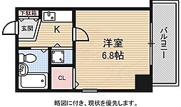 ライオンズマンション四条烏丸 1Kの間取図画像