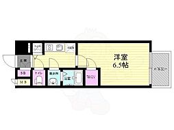 エスリード京都梅小路 1Kの間取図画像
