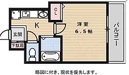 ベラジオ二条城前 1Kの間取図画像