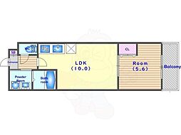 ソリティア梅小路 1LDKの間取図画像