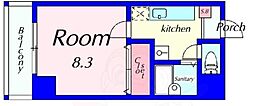 ハウスセゾン四条通 1Kの間取図画像