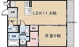 ラ・パール・デュー 1LDKの間取図画像