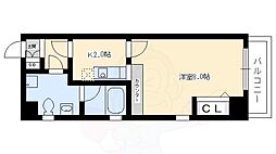 ブローニュ御所東 1Kの間取図画像