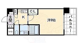 APEX京都御所西 1Kの間取図画像