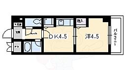 ライオンズマンション五条大宮第2 1DKの間取図画像