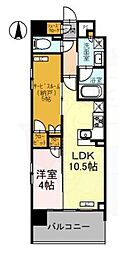 ユニハイム京都七条通り 1SLDKの間取図画像