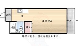 サーライシカワ 1Kの間取図画像