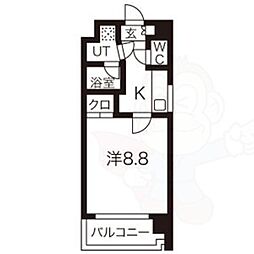 プラネシア星の子京都御所 1Kの間取図画像