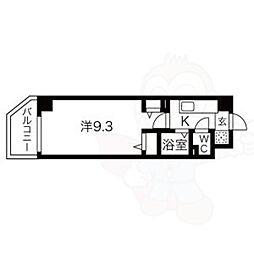 プラネシア星の子京都駅前 1Kの間取図画像