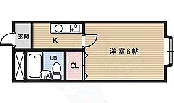 プラム四条 1Kの間取図画像