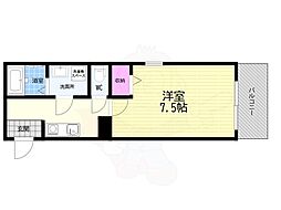 京都市山科区西野大鳥井町アパート 1Kの間取図画像