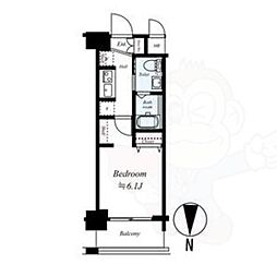 エステムプラザ京都御所ノ内レギア 1Kの間取図画像