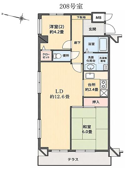 2LDK ペット飼育可(規約あり) LDK15帖