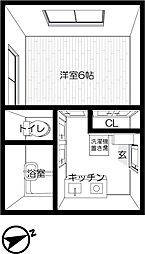 エルリオ玉堤 1階1Kの間取り