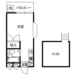 ローレルハイツ大泉学園 ワンルームの間取図画像