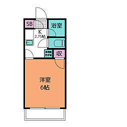 コーポ恵門 1階1Kの間取り