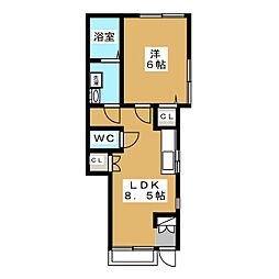 ササキハウス 1階1LDKの間取り