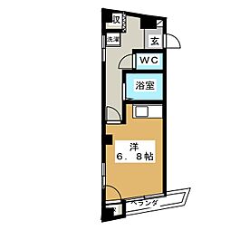 サラ デ カサ 3階ワンルームの間取り