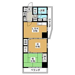 ＡＹビル 2階2LDKの間取り