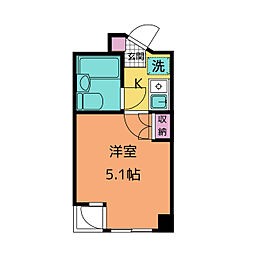 メゾンながとろ 4階1Kの間取り