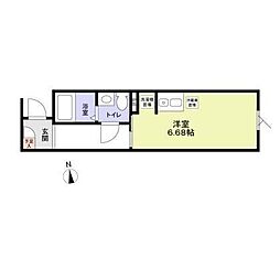 Monologue 2階ワンルームの間取り