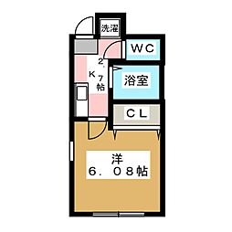 オリーブ峡田 1Kの間取図画像