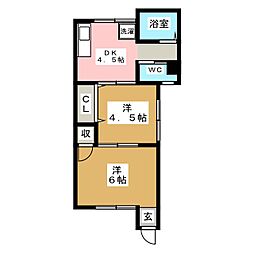 桂マンション 2DKの間取図画像