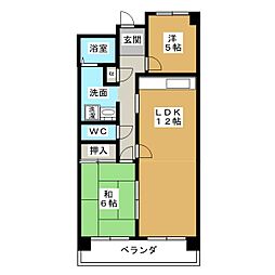 UR都市機構アンサンブル宮地 2LDKの間取図画像