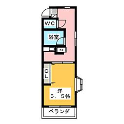 ハイツカプリーズ 1Kの間取図画像