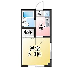 AN町屋ハイツ 1Kの間取図画像