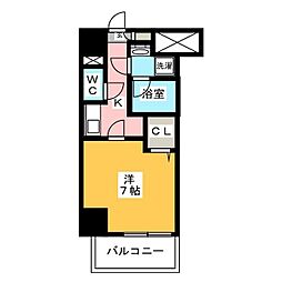 レフィールオーブ町屋駅前 1Kの間取図画像