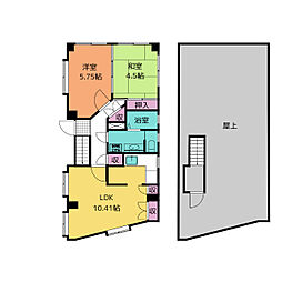飯田ビル 2LDKの間取図画像