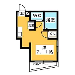 BlossomTerrace町屋 ワンルームの間取図画像