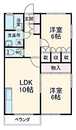 シャングリラ野島1 2LDKの間取図画像