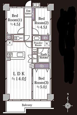 間取り クオス金沢八景レジデンシャルステージ 2階/203号室